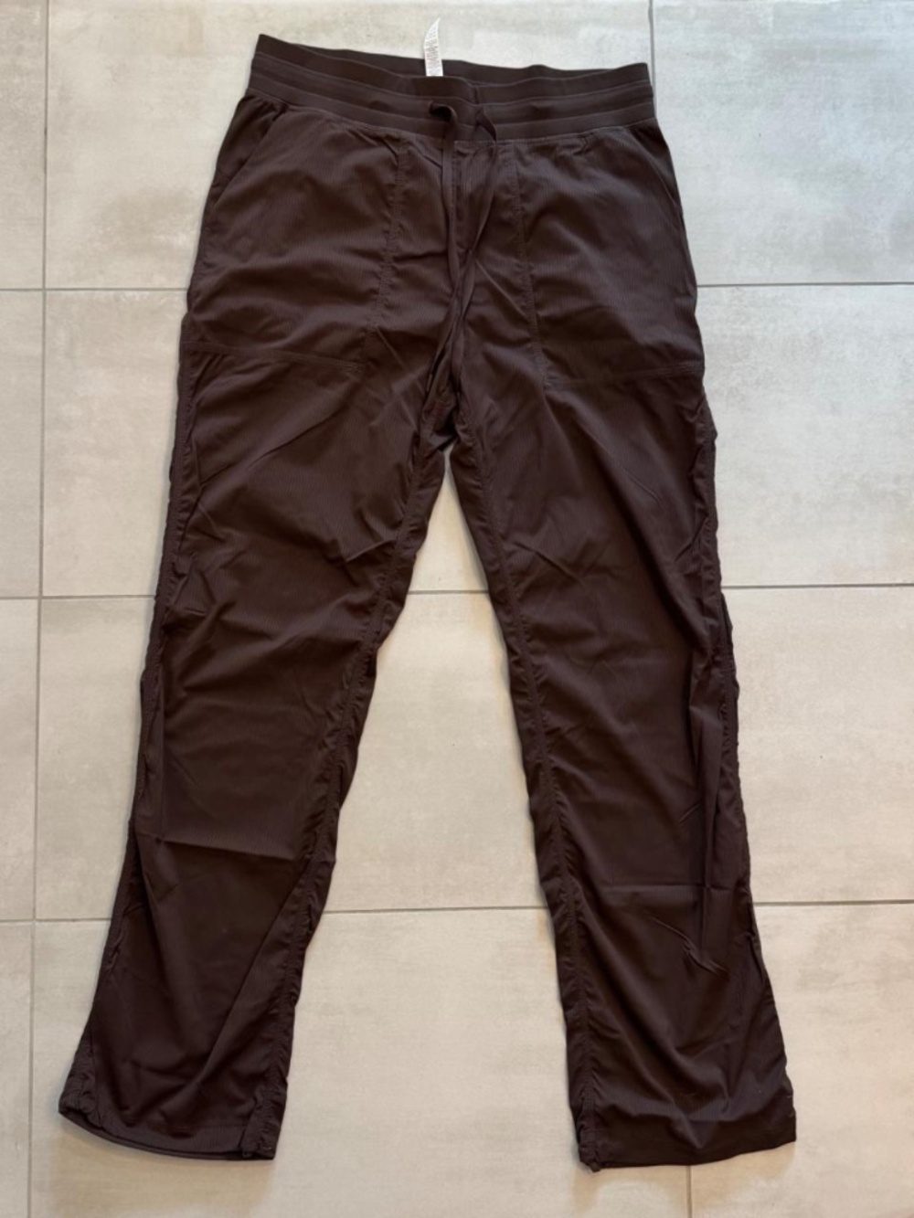 Brown straight leg workout pants